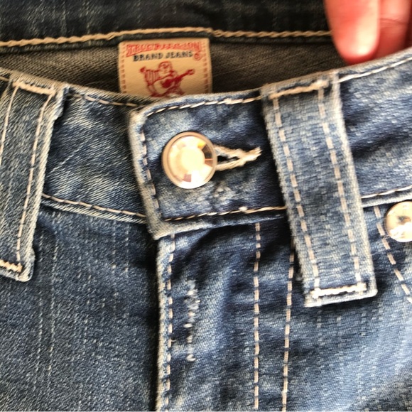 TRUE RELIGION 🍁 Julie Silver Jeans With Pave Swarovski Crystals! - Picture 3 of 13
